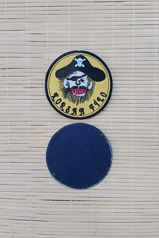 Korsan Filo Yazili Korsan Logolu Nakis İslemeli Arma Patch Pec