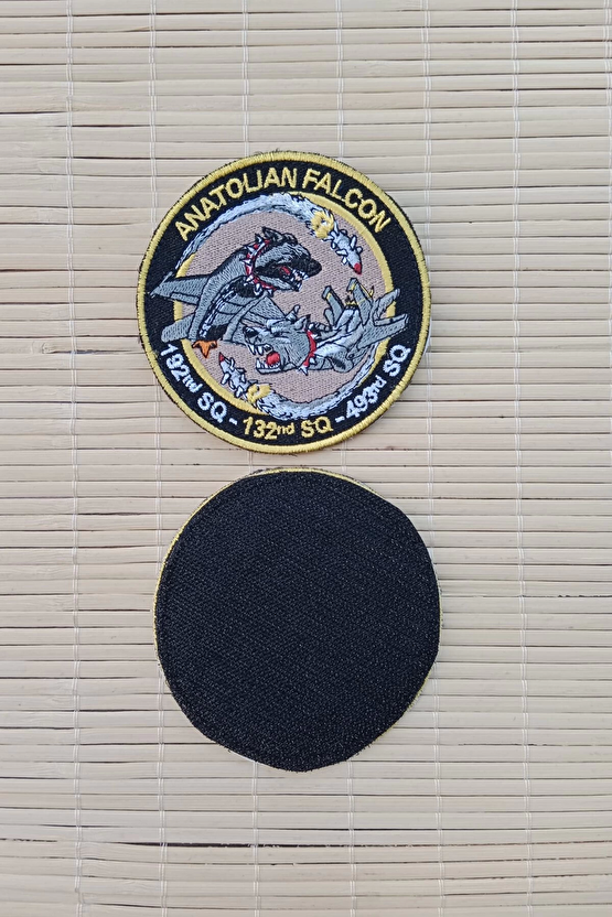 Anatolian Falcon 192. SQ 132. SQ 493. SQ Yazili Nakis İslemeli Arma Patch Pec