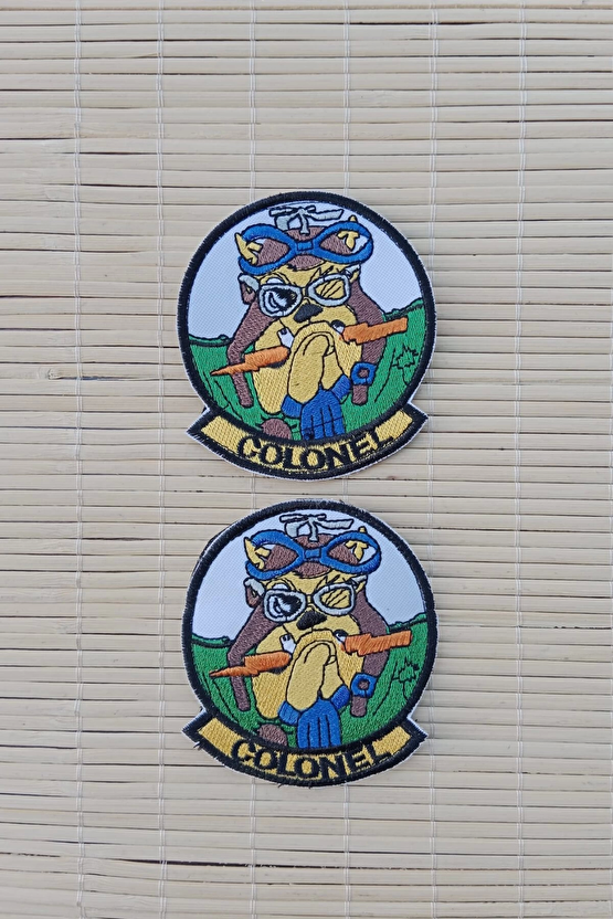 Colonel Yazili Siluetli Nakis İslemeli Arma Pec Patch