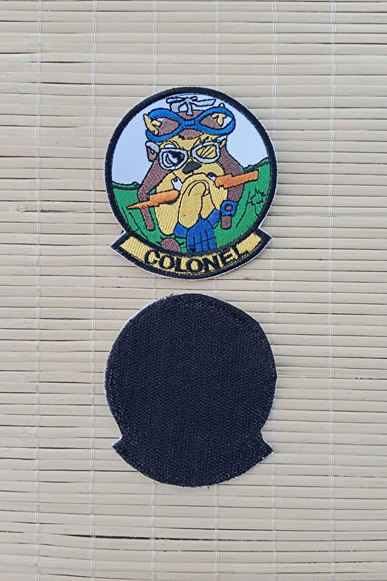 Colonel Yazili Siluetli Nakis İslemeli Arma Pec Patch