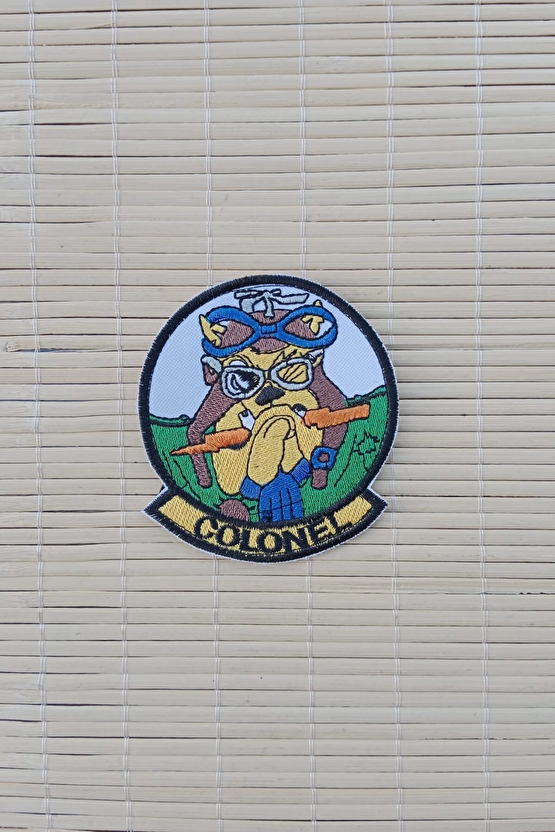Colonel Yazili Siluetli Nakis İslemeli Arma Pec Patch