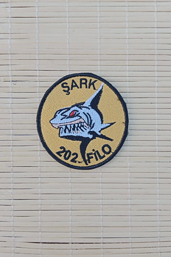 Sari Zemin Nakis İslemeli Sark 202. Filo Arma Pec Patch