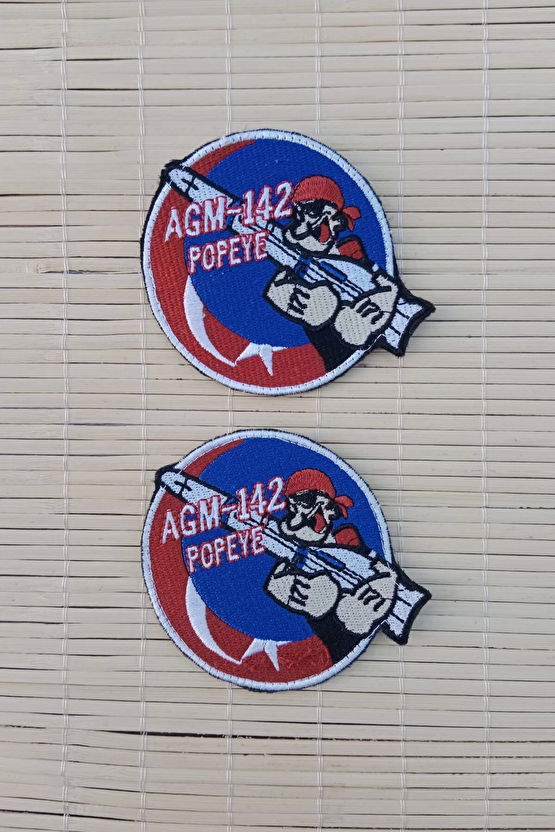 Kirmizi Zemin Nakis İslemeli Agm 142 Popeye Arma Pec Patch