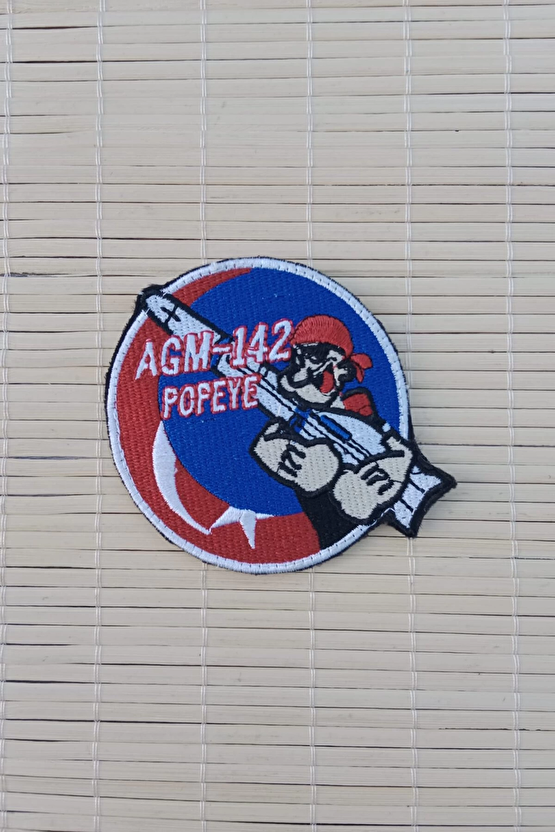 Kirmizi Zemin Nakis İslemeli Agm 142 Popeye Arma Pec Patch