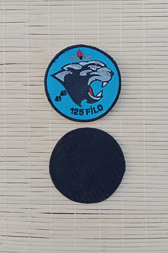 Mavi Zemin Nakis İslemeli 125 Filo Arma Pec Patch
