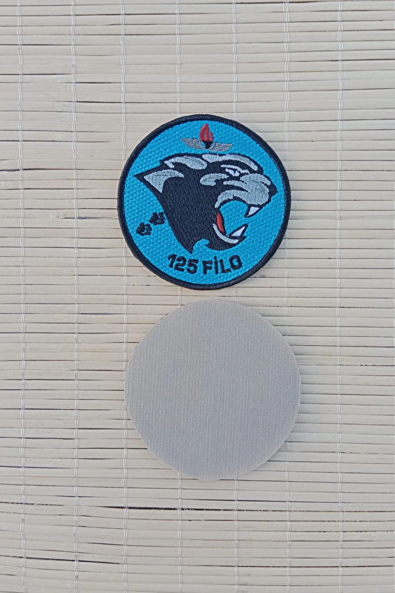 Mavi Zemin Nakis İslemeli 125 Filo Arma Pec Patch