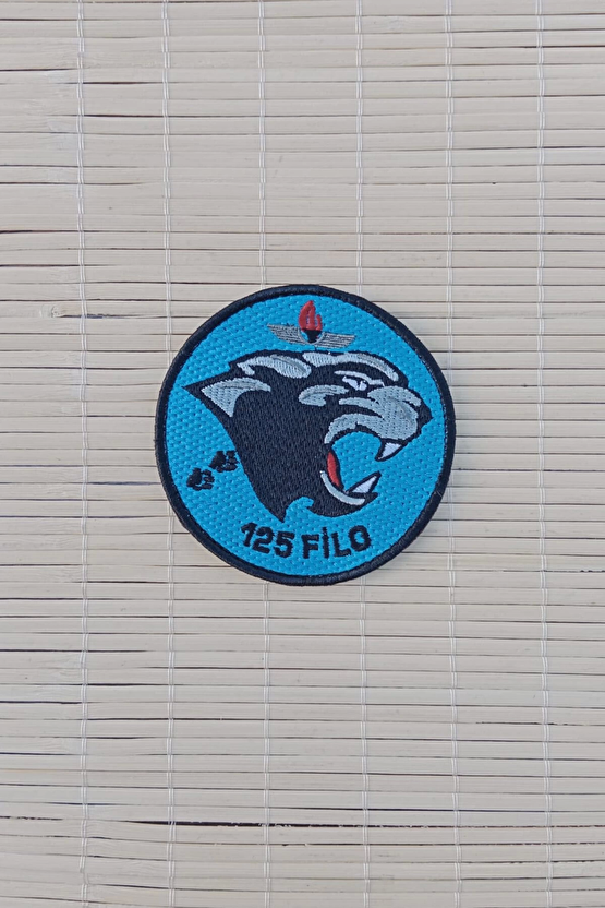Mavi Zemin Nakis İslemeli 125 Filo Arma Pec Patch