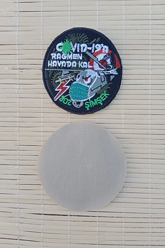 Covid 19a Ragmen Havada Kal 902 Simsek Siyah Zemin Nakis İslemeli Arma Pec Patch