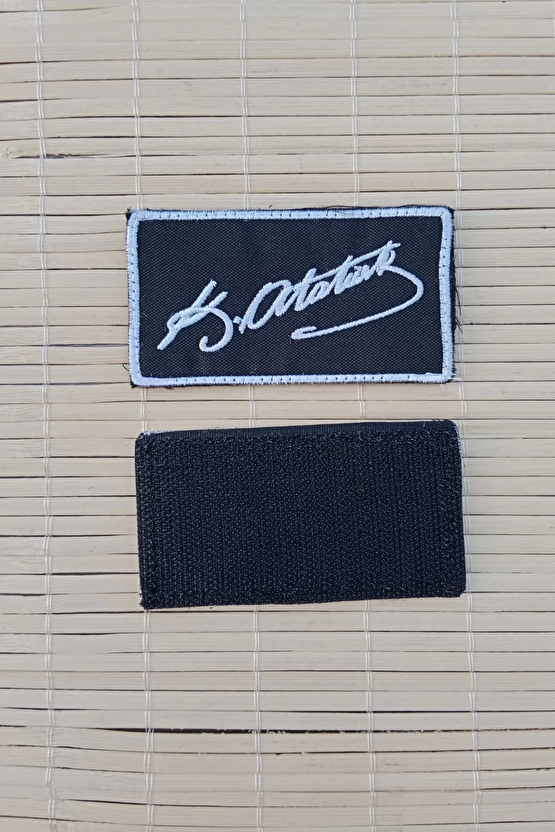 Mustafa Kemal Ataturk İmzali Siyah Zemin Nakis İslemeli Arma Pec Patch