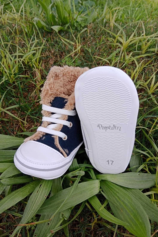 Lacivert Renkli Converse Model İci Polarli Organik Unisex Cocuk Bebek İlkadim Bagcikli Patik Sneaker Casual Ayakkabi