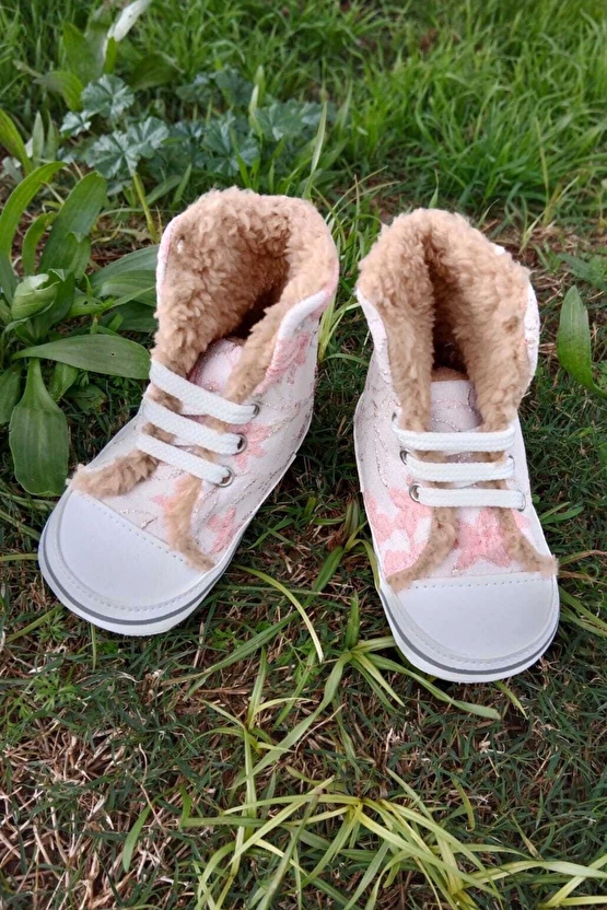 Nar Cicegi Renkli Converse Model İci Polarli Organik Unisex Cocuk Bebek İlkadim Bagcikli Patik Sneaker Casual Ayakkabi
