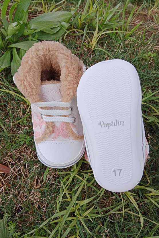 Nar Cicegi Renkli Converse Model İci Polarli Organik Unisex Cocuk Bebek İlkadim Bagcikli Patik Sneaker Casual Ayakkabi