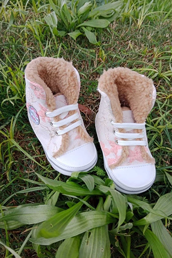 Nar Cicegi Renkli Converse Model İci Polarli Organik Unisex Cocuk Bebek İlkadim Bagcikli Patik Sneaker Casual Ayakkabi
