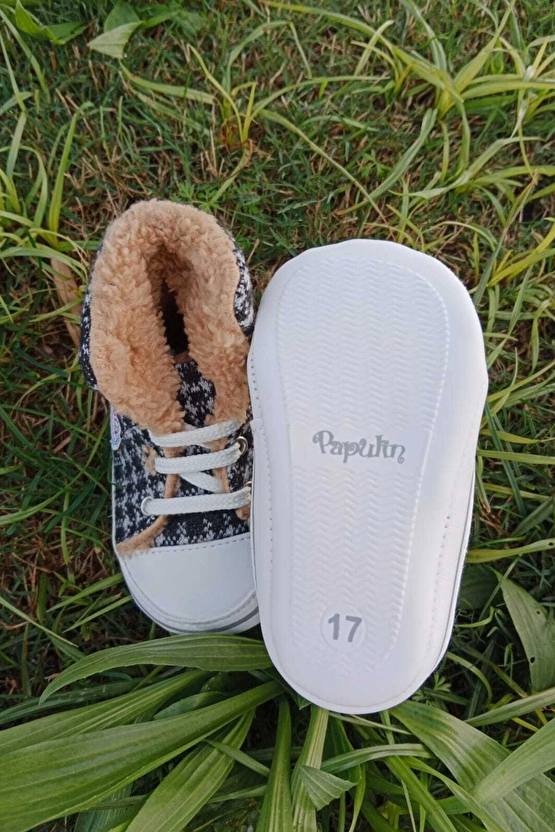 Siyah Renkli Converse Model İci Polarli Organik Unisex Cocuk Bebek İlkadim Bagcikli Patik Sneaker Casual Ayakkabi
