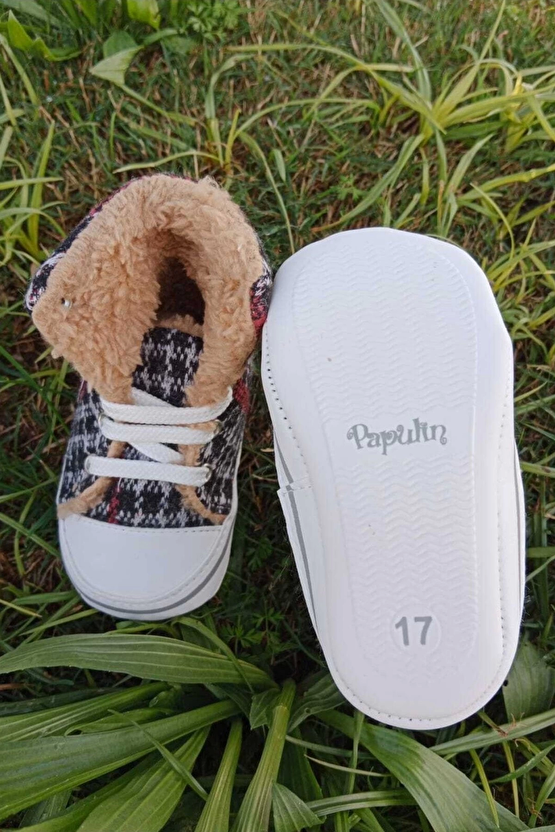 Siyah Kirmizi Renkli Converse Model İci Polarli Organik Unisex Cocuk Bebek İlkadim Bagcikli Patik Sneaker Casual Ayakkab