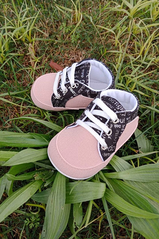 Somon Siyah Renkli İci Pamuklu Organik Ortopedik Cocuk Bebek İlkadim Bagcikli Patik Kanvas Sneaker Casual Ayakkabi
