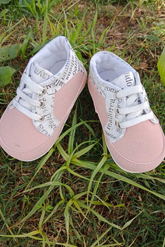 Somon Beyaz Renkli İci Pamuklu Organik Ortopedik Cocuk Bebek İlkadim Bagcikli Patik Kanvas Sneaker Casual Ayakkabi