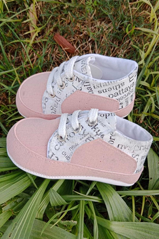 Somon Beyaz Renkli İci Pamuklu Organik Ortopedik Cocuk Bebek İlkadim Bagcikli Patik Kanvas Sneaker Casual Ayakkabi