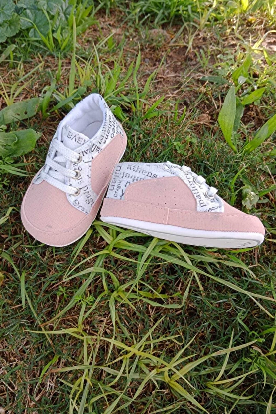 Somon Beyaz Renkli İci Pamuklu Organik Ortopedik Cocuk Bebek İlkadim Bagcikli Patik Kanvas Sneaker Casual Ayakkabi