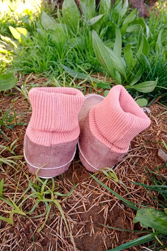 Gul Kurusu Renkli İci Pamuklu Astarli Corapli Model Organik Ortopedik Cocuk Bebek İlkadim Patik Panduf Ayakkabi