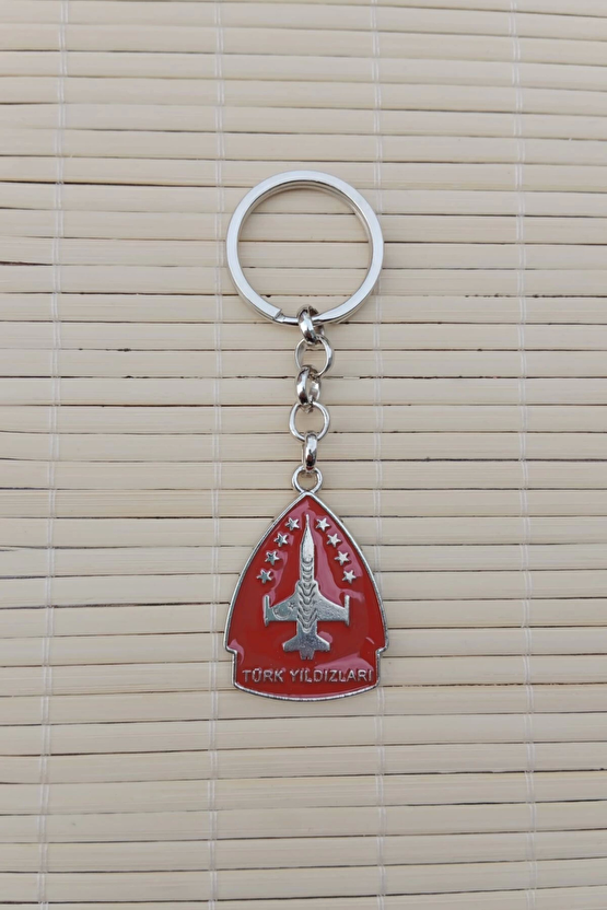 Turk Yildizlari Kabartma Yazili Amblemli Ozel Tasarim Ucak F-16 Metal Anahtarlik