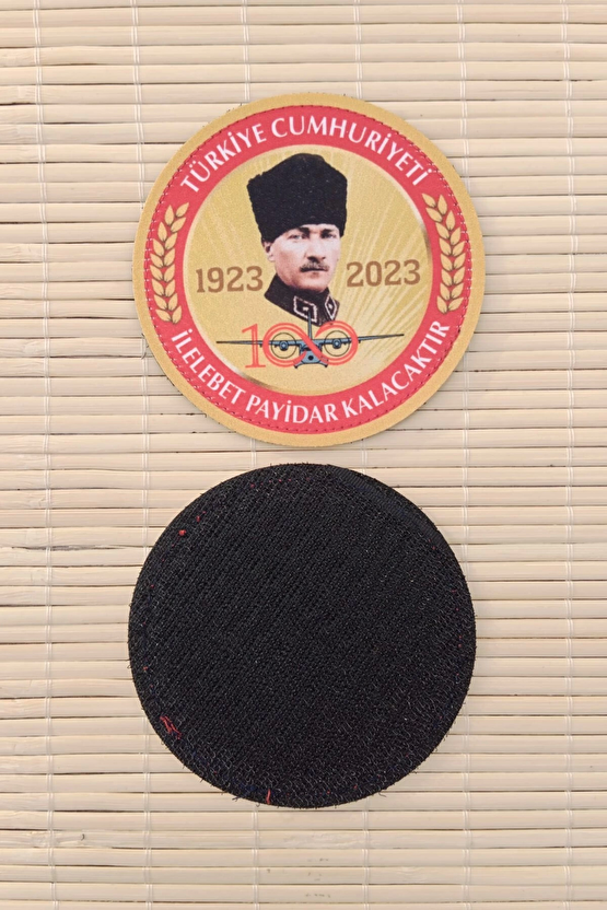 Turkiye Cumhuriyeti 1923 2023 100. Yil İlelebet Payidar Kalacaktir 3d Fermateks Kabartma Patch Arma