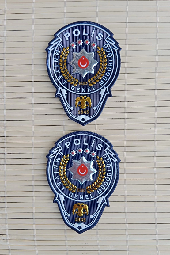 Polis Gogus Armasi Emniyet Mudurlugu 1845 Polis Genel 3d Silikon Kabartma Mont Ceket Gogus Pec Arma