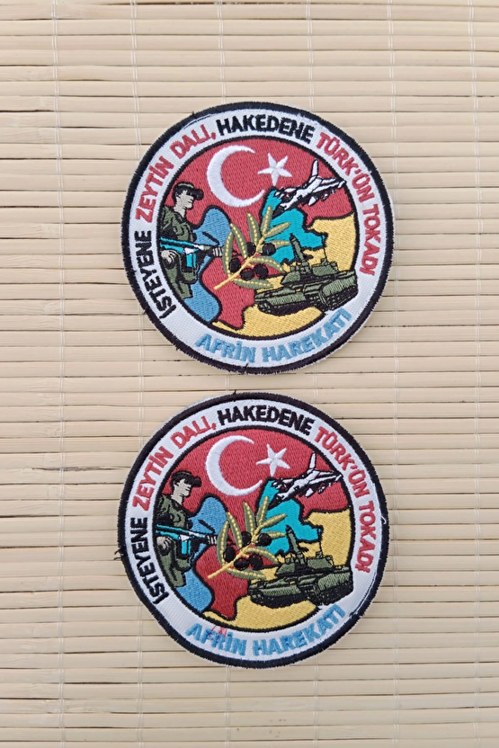 İsteyene Zeytin Dali Hakedene Turkun Tokadi Afrin Harekati Nakis İslemeli Arma Patch Pec