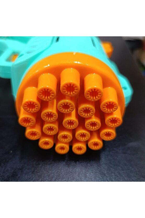 Pilli Pembe Köpük Tabancası Baloncuk Makinesi XL Boy Şık Tasarım 21 Delikli Bol Köpük