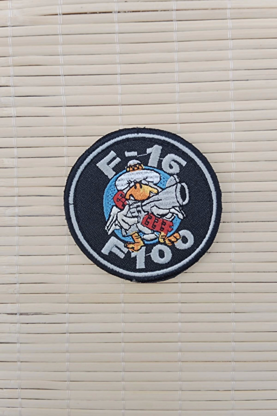 F 16 F 100 Yazili Nakis İslemeli Arma Pec Patch