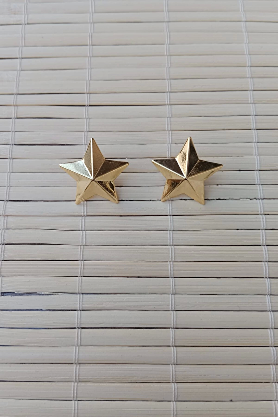 Sari Renkli Harici Uniforma Apolet Metal Yildiz Pirinc Rutbe