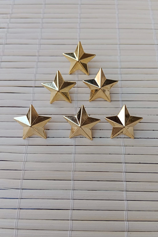 Sari Renkli Harici Uniforma Apolet Metal Yildiz Pirinc Rutbe