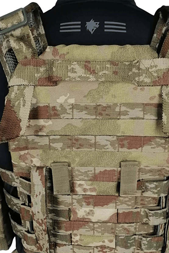 Kara Kuvvetleri Balistik Plaka Takilabilen Askeri Kamuflaj Renkli Tam Donanimli Hucum Yelegi 7.62