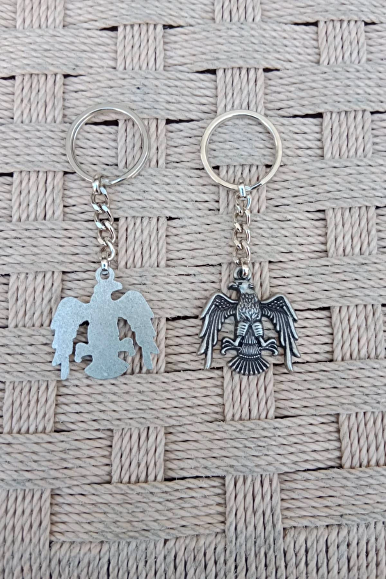 Ozel Tasarimli Kartal Dokumlu Kabartmali Metal Anahtarlik
