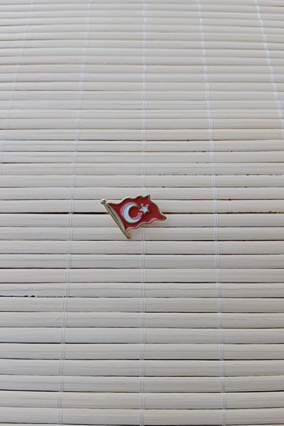 2 Adet Ata Rozeti Ve Dalgalanan Bayrak Sarrafiyeli Taki Ceket Yaka İgnesi Yaka Rozeti
