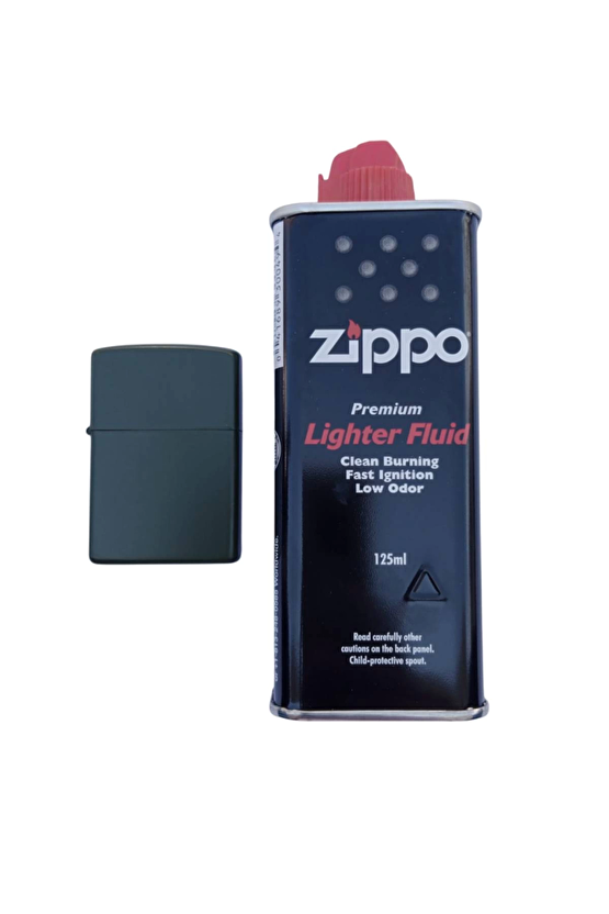 Haki Renkli Benzinli Premium Zippo Cakmak