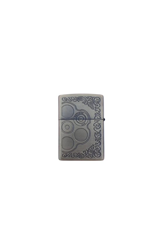 Ozel Tasarim Sari Renkli 45 Lik Tabanca Kabartmali Craft Gun Yazili Zippo Cakmak