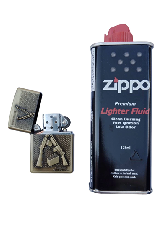 Ozel Tasarim Sari Renkli M1918a2 Bar Tüfek Kabartmali Medal Of Honor Airborne Yazili Premium Zippo Cakmak