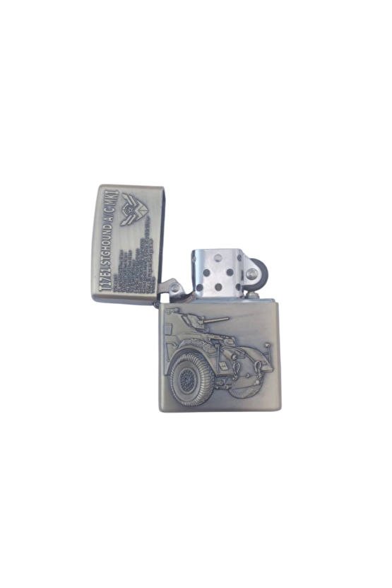 Ozel Tasarim Sari Renkli T17e1 Stghound Ac Mki Yazili Tekerlekli Kabartmali Zirhli Arac Zippo Cakmak