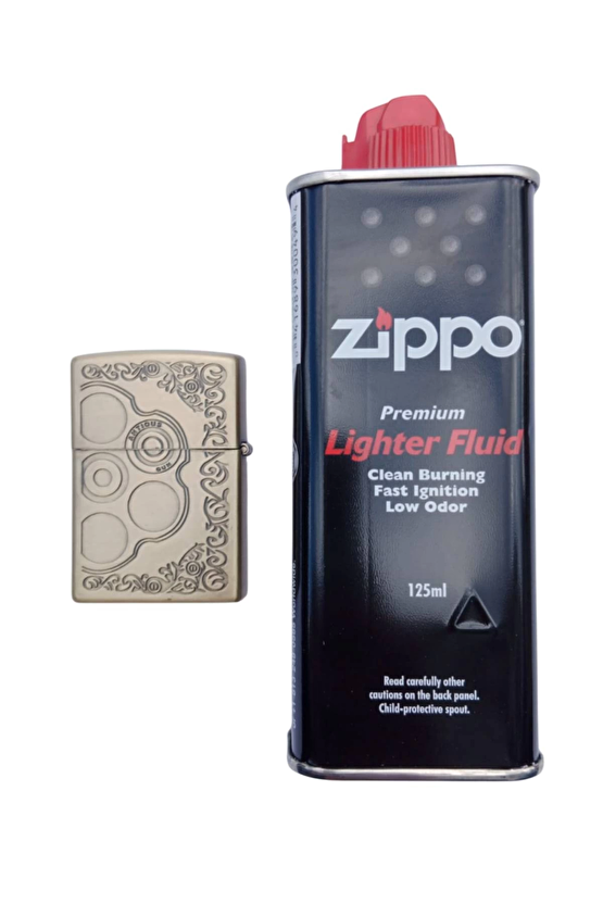 Ozel Tasarim Sari Renkli 38 Lik Tabanca Kabartmali Craft Gun Yazili Premium Zippo Cakmak