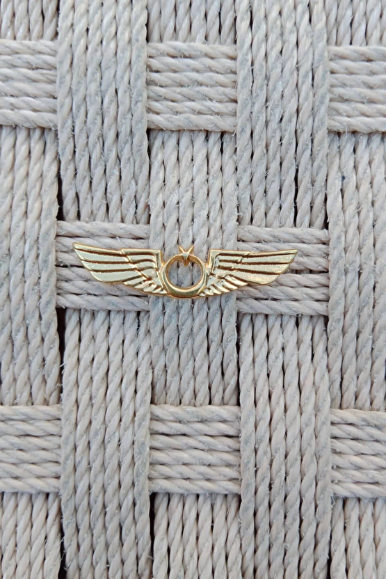 Hava Kuvvetleri Sari Renkli Hava Pilot Kucuk Metal Gogus Brovesi