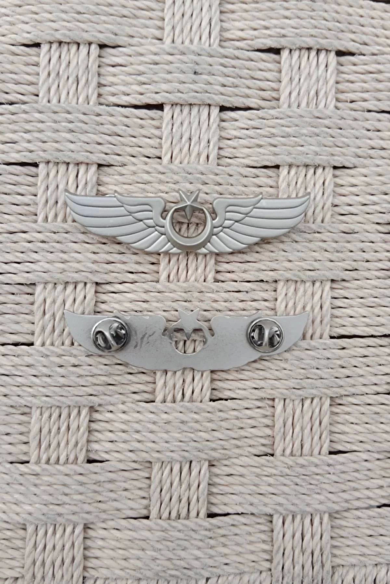 Hava Kuvvetleri Sari Ve Beyaz Renkli Hava Pilot Kucuk Metal Gogus Brovesi
