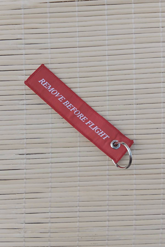2 Adet 121. Filo T-38m Remove Before Flight Yazili Kirmizi Beyaz Nakis İslemeli Bez Anahtarlik
