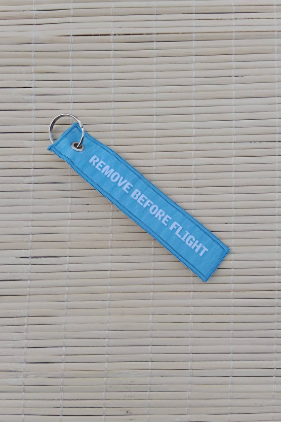 2 Adet F-35 A Remove Before Flight Yazili Mavi Beyaz Nakis İslemeli Bez Anahtarlik