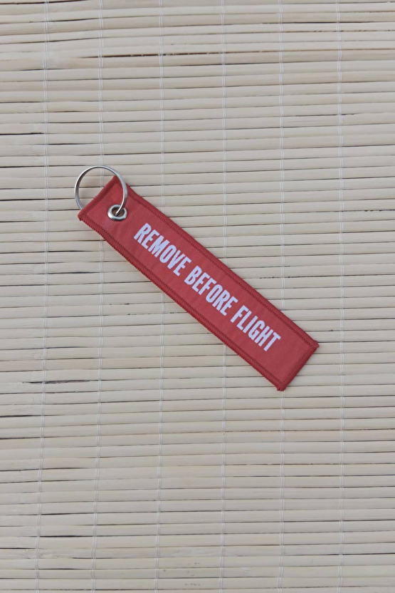 2 Adet F-35a Remove Before Flight Yazili Kirmizi Beyaz Nakis İslemeli Bez Anahtarlik