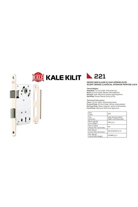 221 Oda Kilidi 50mm Sessiz Plastik Dilli Kilit 50 Mm
