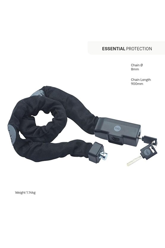 Essential Zincirli Bisiklet Kilidi 900mm  Anahtarlı YCHK08902
