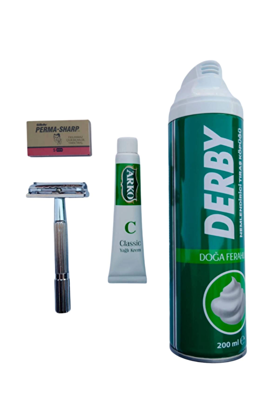 Derby Tras Kopugu Tima 779 Tras Makinasi Perma Sharp Yaprak Jilet Arko Nem Klasik Cilt Besleyici Yagli Krem 20 Cc Tras S
