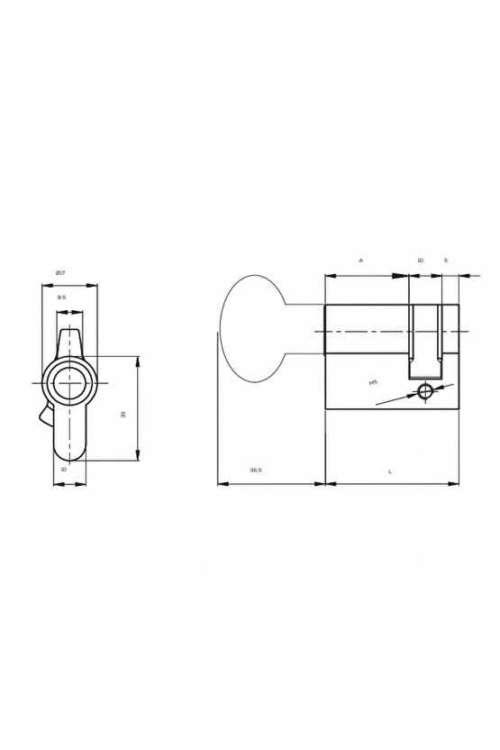 164 M Yarım Tip Mandallı Silindir 41 Mm