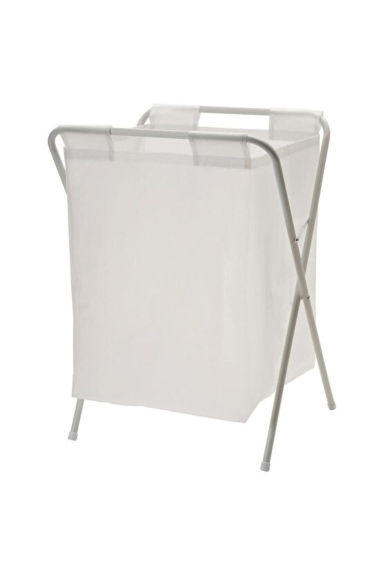 50 Litre Beyaz,Katlanır, Çamaşır Sepeti MeridyenDukkan Açılır Kapanır Pratik Kirli Sepeti 50 Lt U42X